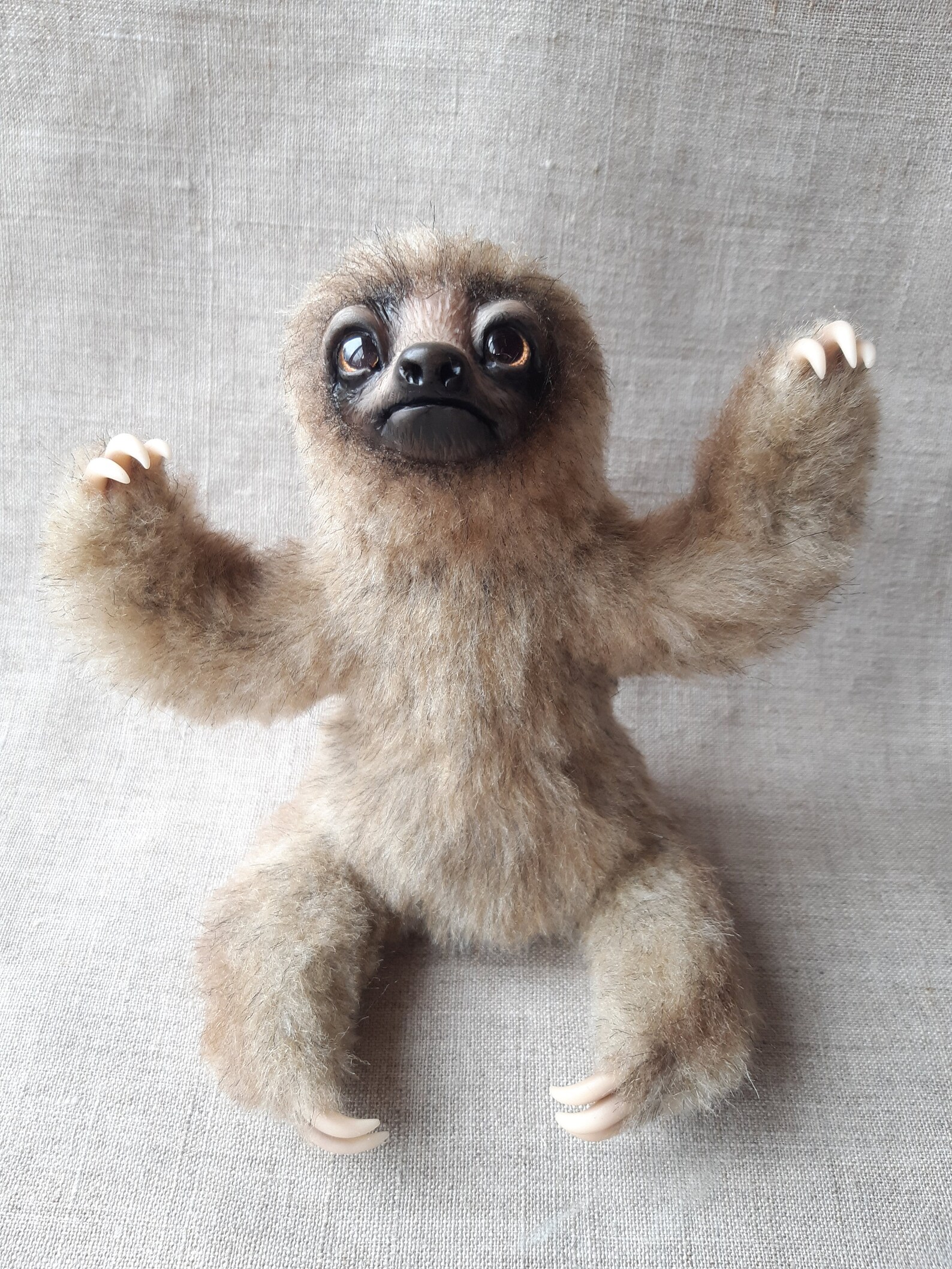 Baby sloth Sloth plush toy Poseable sloth toy Poseable art | Etsy