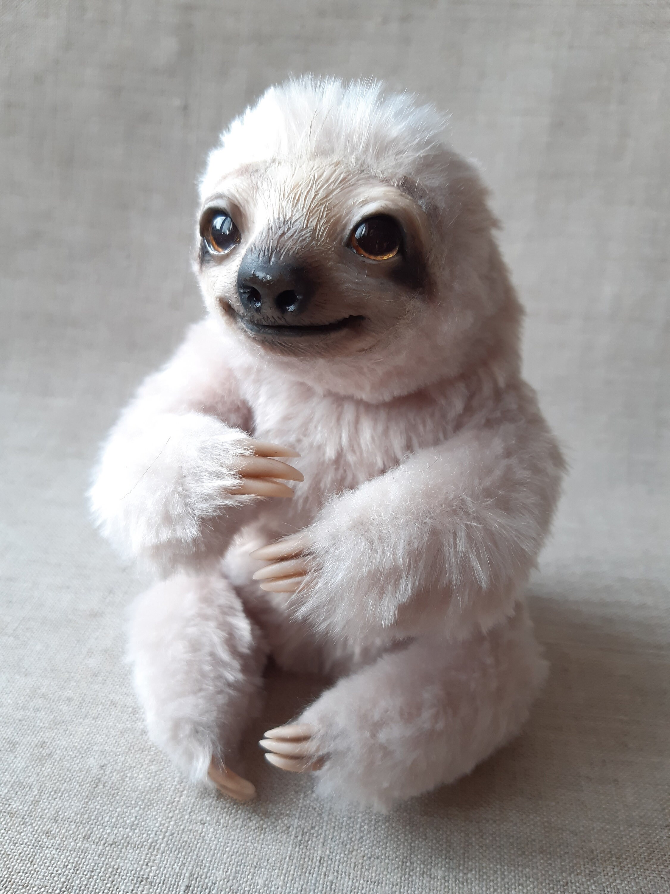 Baby sloth Sloth plush toy Poseable sloth toy Poseable art Etsy