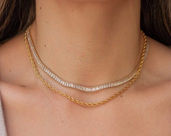 Fake Tennis Necklace - Etsy