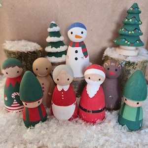 Christmas Peg Dolls - Festive Wooden Toys and Decorations - UKCA Certified