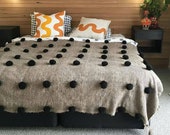 Moroccan blanket wool,Wool Moroccan Pompom Blanket,bedroom blanket,moroccan throw blankets,pompom blanket,throw blanket,bedroom blanket
