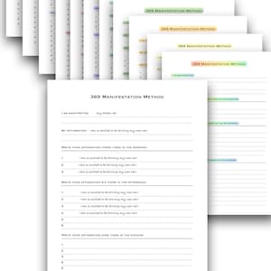 369 Método de Manifestación Imprimible - Selección de Colores - A4, A5, Carta EE. UU.