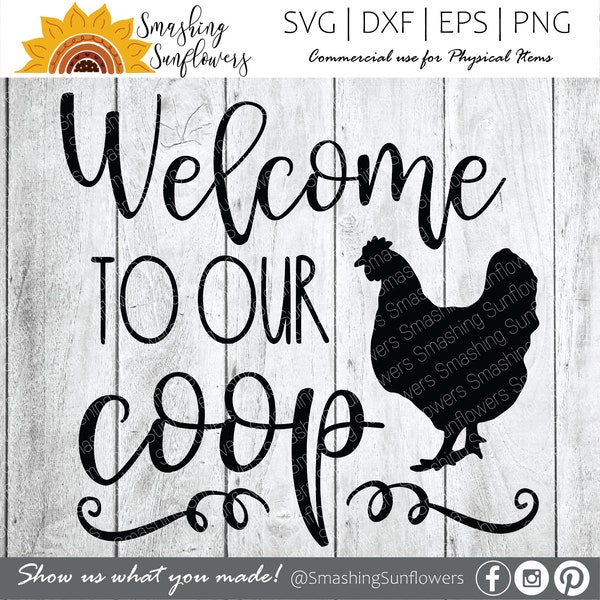 Bienvenido a nuestra Cooperativa - Granja Animal SVG - Granja SVG - Pollo SVG - Animal de granja Clipart - Signo de granja - Granja svg - Bienvenida svg - Coop svg -