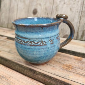 Cup, hand-made, cup with thumb rest, coffee cup, clay cup, tea cup