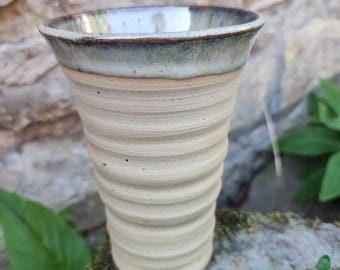 Taza nórdica acanalada, hecha a mano, taza, taza de hidromiel, taza de vino, terracota