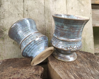 Drinking cup, Celtic folded-wall pottery, hand-thrown cup, mead cup, wine cup