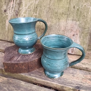 handgetöpferte Tasse,Kaffeetasse,Teetasse, Petrol grün