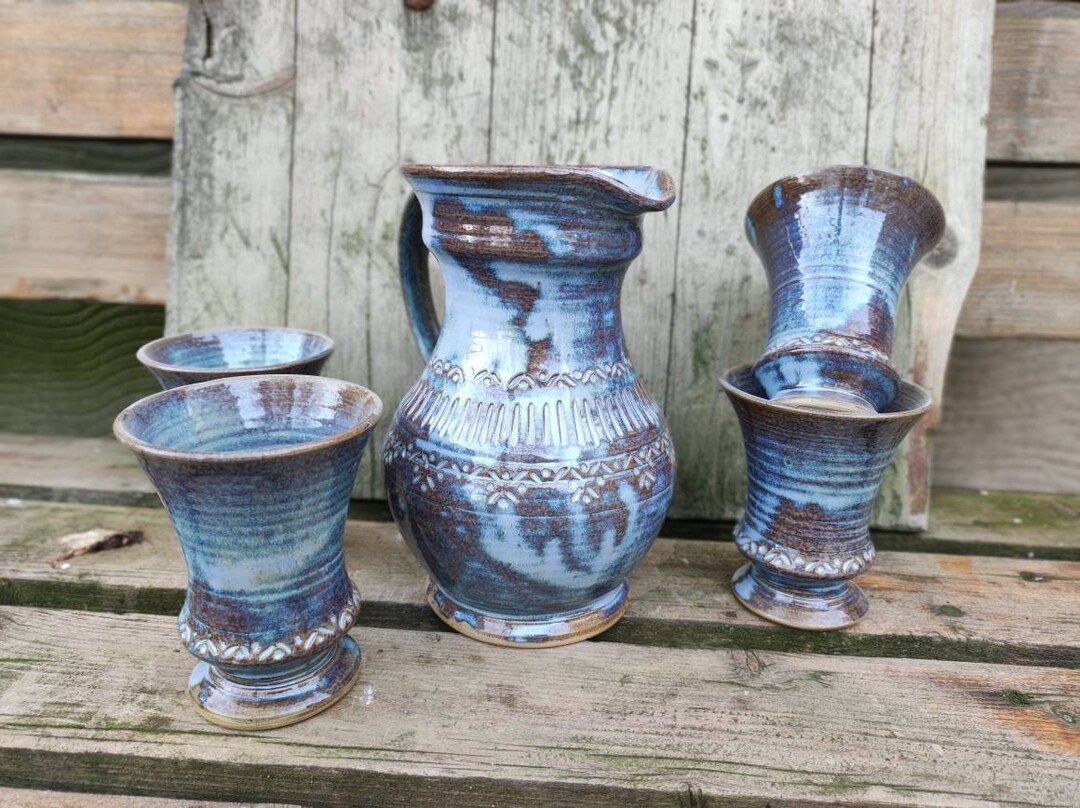 Large Jug With 4 Cups Wine Jug Mead Jug Etsy