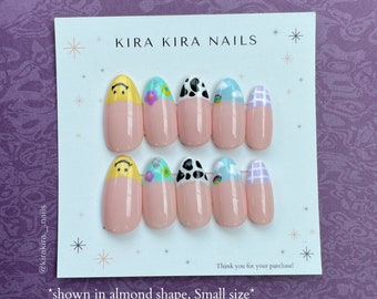 Funky Pastel Tips Press-On Nails