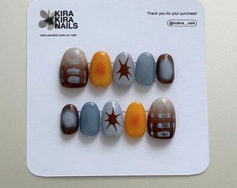 Ongles à presser subtils et funky inspirés d'Aang ATLA | Livraison gratuite avec suivi inclus ! | Ongles Kira Kira