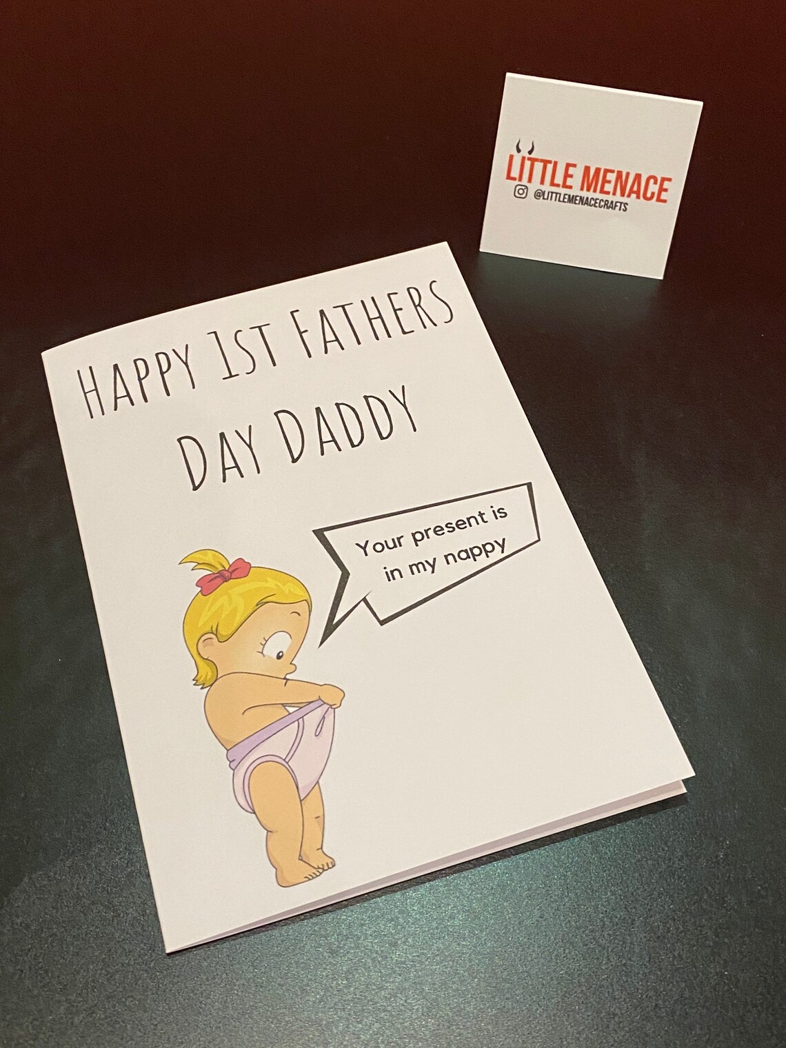 funny first fathers day card card for daddy from daughter
