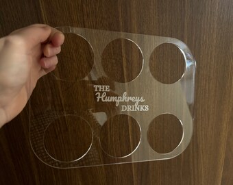 All inclusive drinks holder | Wood | Acrylic | Personalised holiday drinks tray