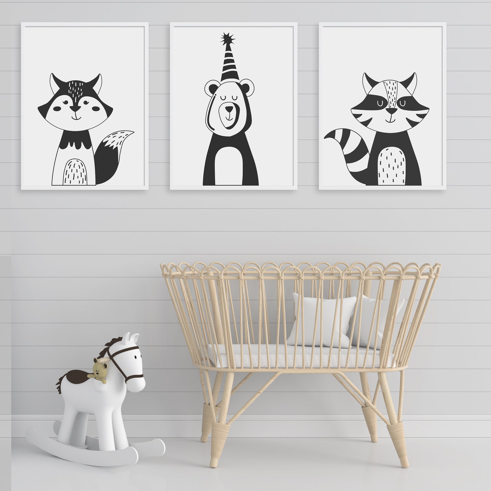 Black and White Woodland Animals Svg Files for Cricut Animals - Etsy