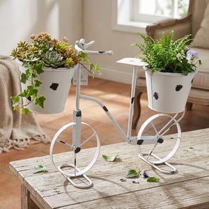 Vintage metalen fietsplanter, rustiek huisdecor, binnen en buiten tuindecoratie