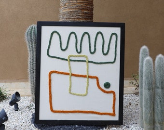 Framed Textile Wall art, Hand Woven Wall Hanging, Moroccan Wall hanging, embroidered wall hanging, Big Wall Frame Decor, Handmade Tapestry.