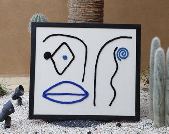 Framed Wall Decoration, Tapestry Wall Hanging, Wool Weaving Wall Art | Textile Art, Framed II