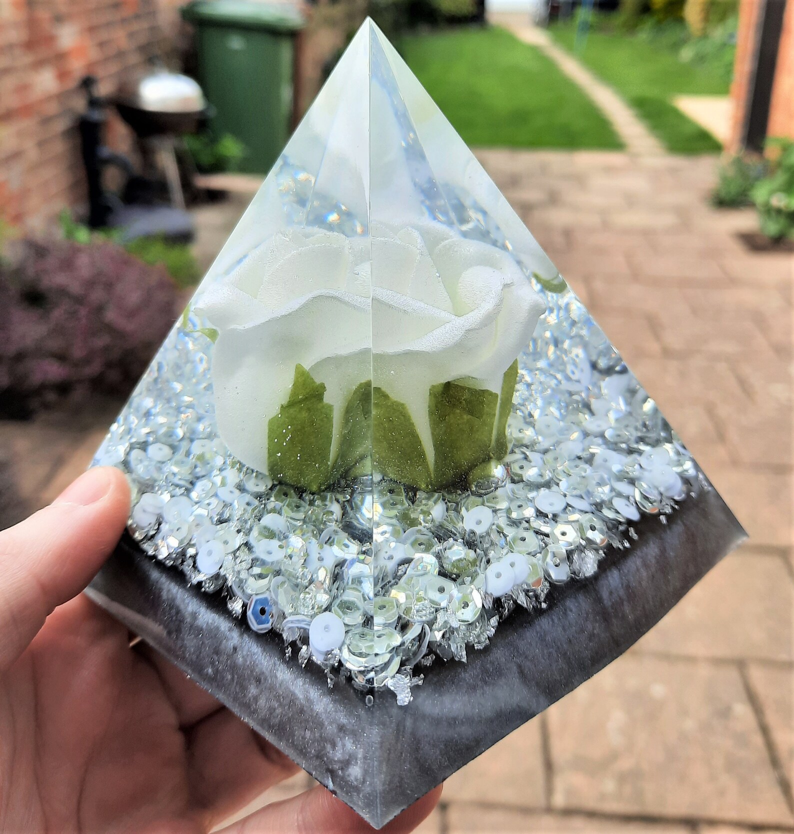 Handmade Resin Flower Pyramid Etsy