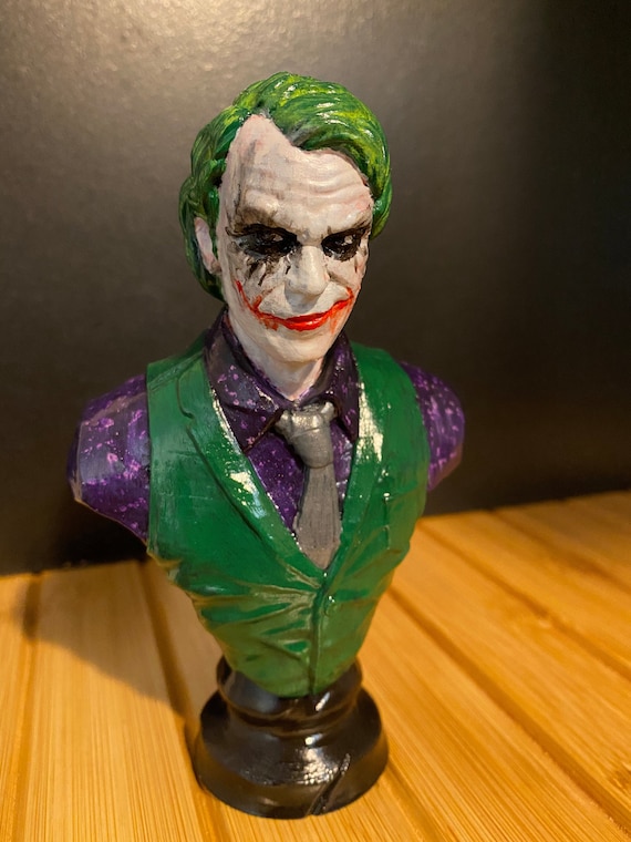 Joker Bust 3D Printed 5.5 inches Joker Figure 3D Printed and | Etsy