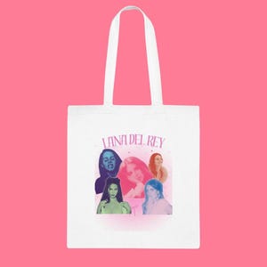 Lana Del Rey Baumwoll-Einkaufstasche, stilvolle umweltfreundliche Tasche, Musikliebhaber Geschenk, Konzert unverzichtbar, wiederverwendbare Einkaufstasche