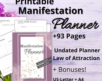 Undated Manifestation Planner, Law of Attraction Workbook, Mindfulness Journal, Spiritual Journal