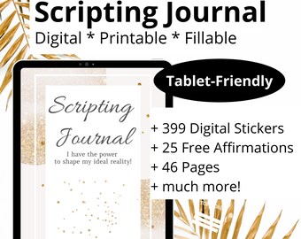 Scripting Manifestation Journal, Law of Attraction, Digital Stickers (Digital Download)