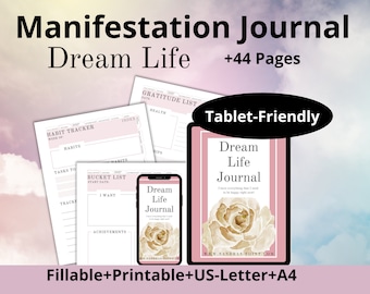 Law of Attraction Journal, Dream Life Manifestation Template (Digital Download)