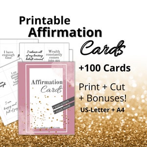 Printable Affirmation Cards for Happiness, Success, Wealth
