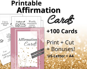 Printable Affirmation Cards, Encouragement Deck (Digital Download)