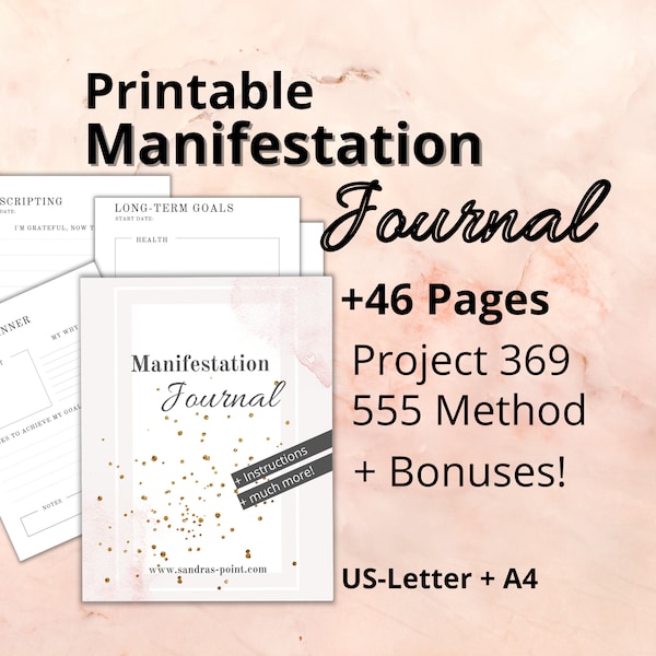 Law of Attraction Journal, Wellness Planner, Printable Manifestation Journal, Manifestation Techniques, Manifestation Template, LOA Planner