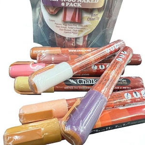 Chalk Ink 6mm Chisel Tip Skip and Go Naked Pack Set of 8 Wet Wipe Liquid Chalk Markers Fun Inspired Color Chalk Art Marker Set