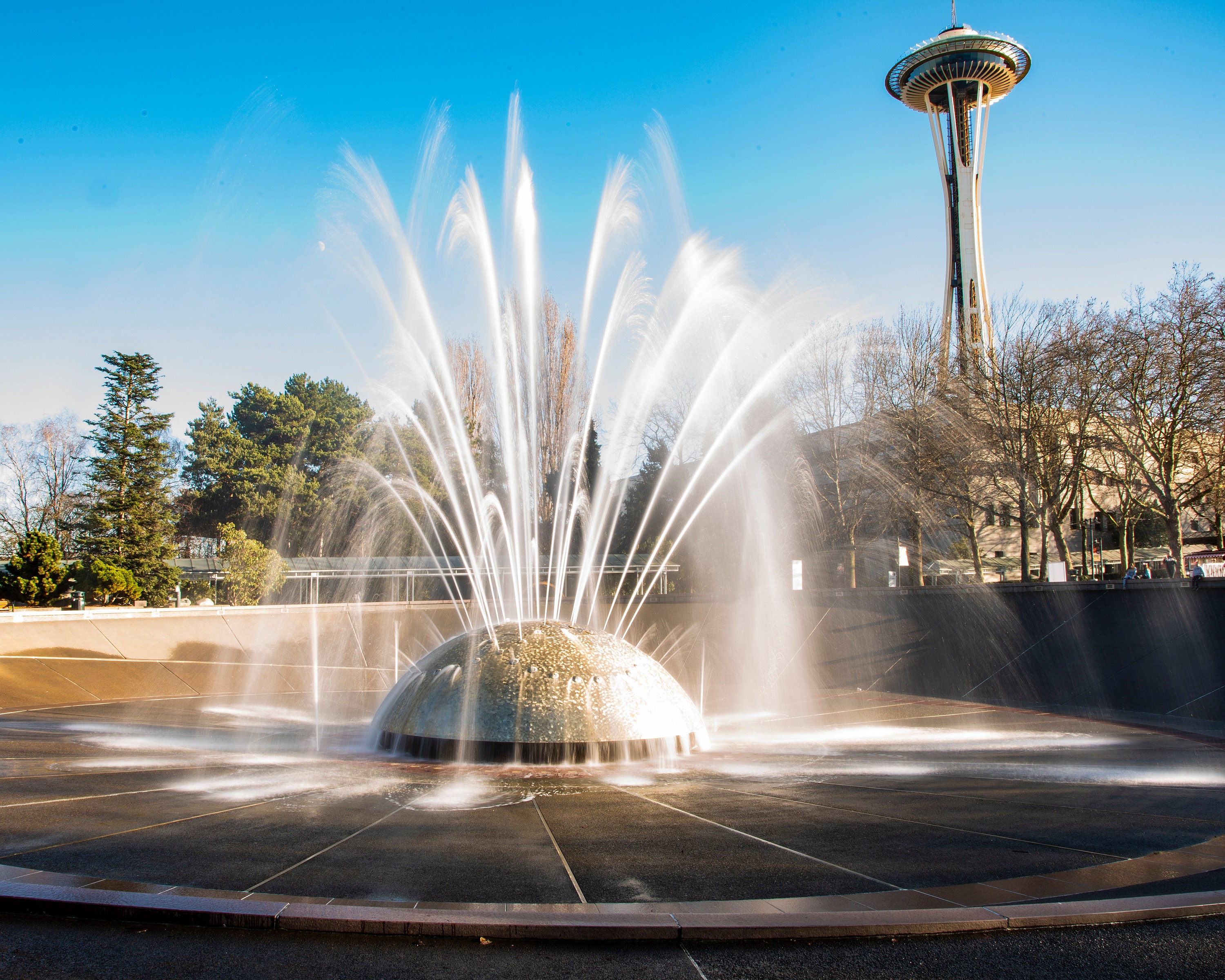 Seattle Center International Fountain Sunny Day Wall Art Etsy UK