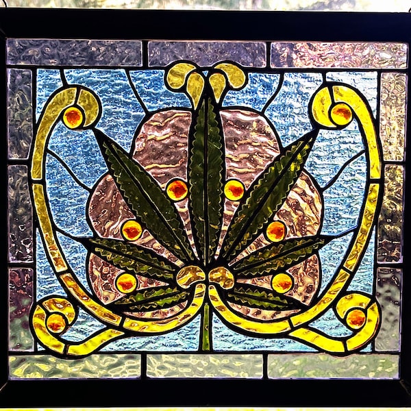 Cannabis Leaf Stained Glass Etsy