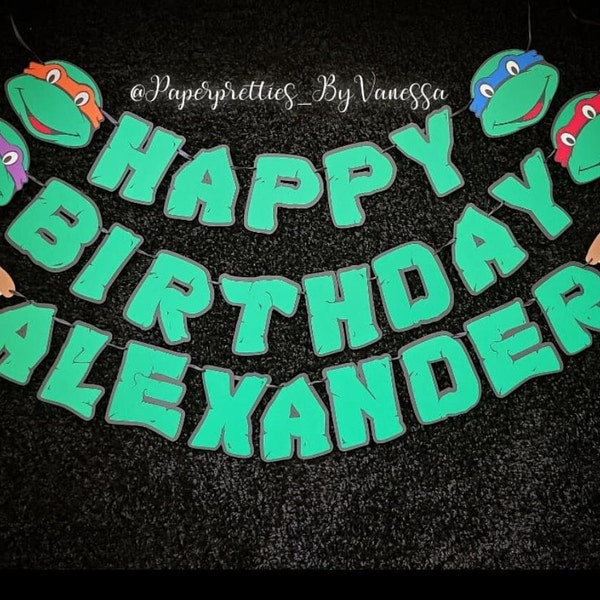 Green Birthday Banner / Happy Birthday Banner