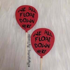 Red Balloon Cupcake Toppers/ We All Float Down Here/Pennywise