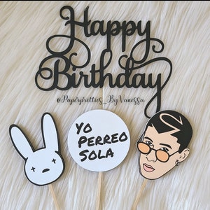 4pc Bad Bunny Cake Topper