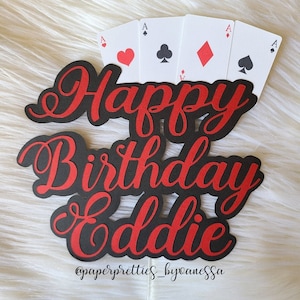 Poker Theme Cake Topper / Poker Cake Topper/ Casino Theme Decorations / Poker