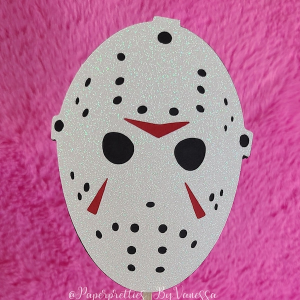 Horror Movie Cake Topper / Jason Voorhees Glitter Cake Topper