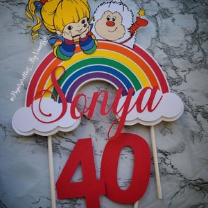 Rainbow with Name/Age Cake Topper