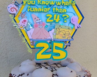 What's funnier than 24 / 25th Birthday CAKE TOPPER / Shaker Cake Topper