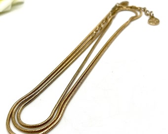 Long Graziano Gold Snake Chain, Vintage Designer Necklace, 1980’s