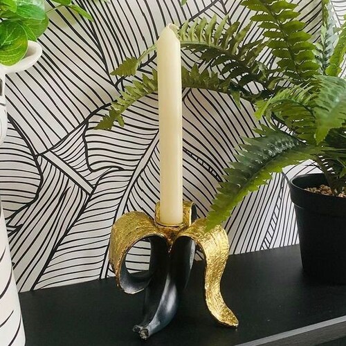 Quirky Gold Pealed Banana Candle Holder Eclectic Decor Etsy