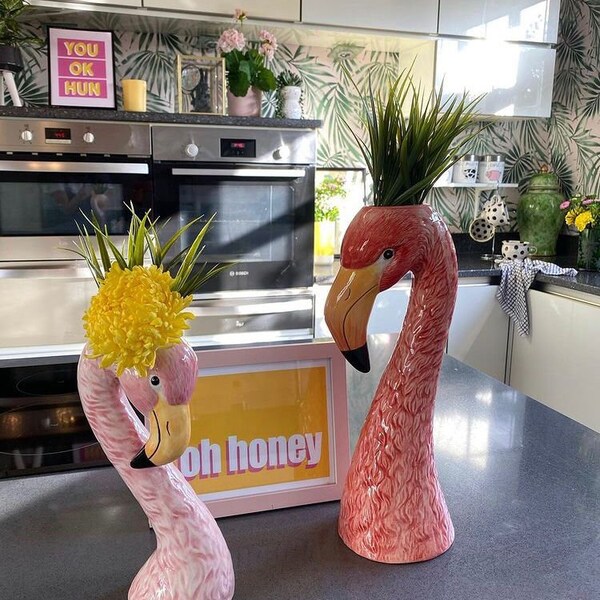 Ceramic Flamingo and Unicorn Floatie Vase main image 0