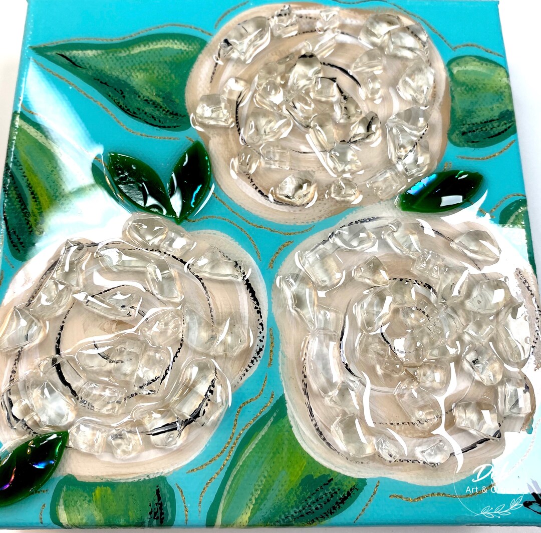 Painted Florals Art Kit Glass Art Kit Flowers Floral DIY Etsy