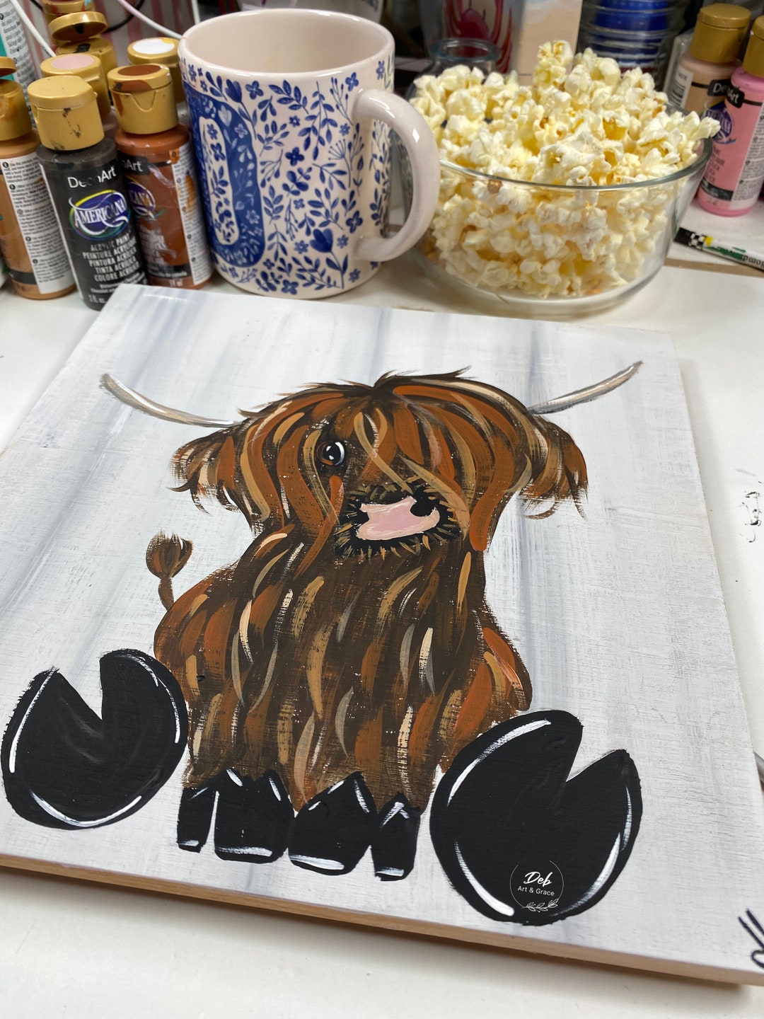 Highland Cow Wood Art Kit Art Kit Cow Highland Cow DIY Art Etsy