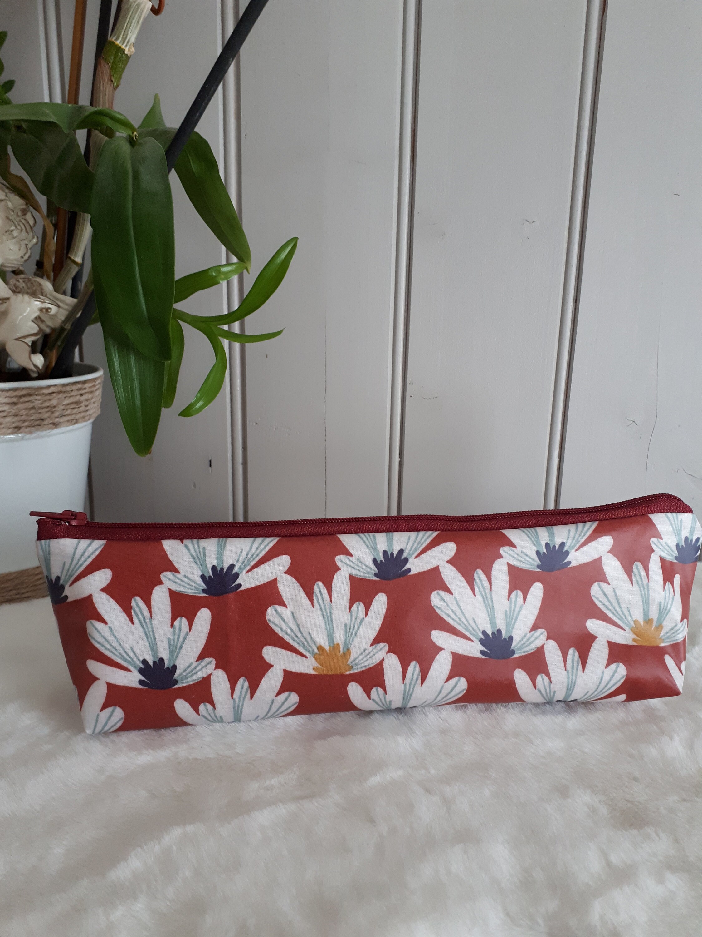 Trousse Lola en Coton Enduit, Fait Main