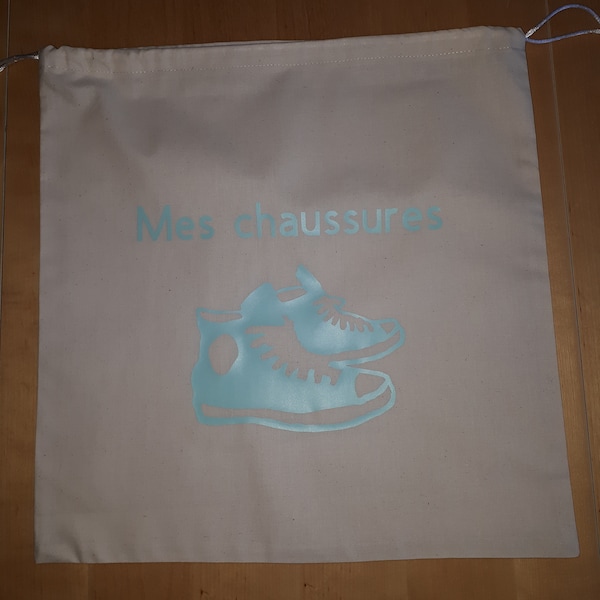 Sac à chaussures Tim en tissus et fait main