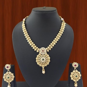 Handmade Indian Fashionable Jewellery, Indian fashion Jewelry wedding Party wear Necklace Set Bollywood Ethnic wedding Indian Necklace Set