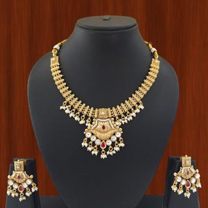 Handmade Indian Fashionable Jewellery, Indian fashion Jewelry wedding Party wear Bollywood Ethnic wedding Indian Necklace Set Earring