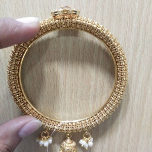2-6 Jewellery Indian Fashion Bollywood Jewellery single Bangle with Jumar looking beautiful Gold Plated Bangle