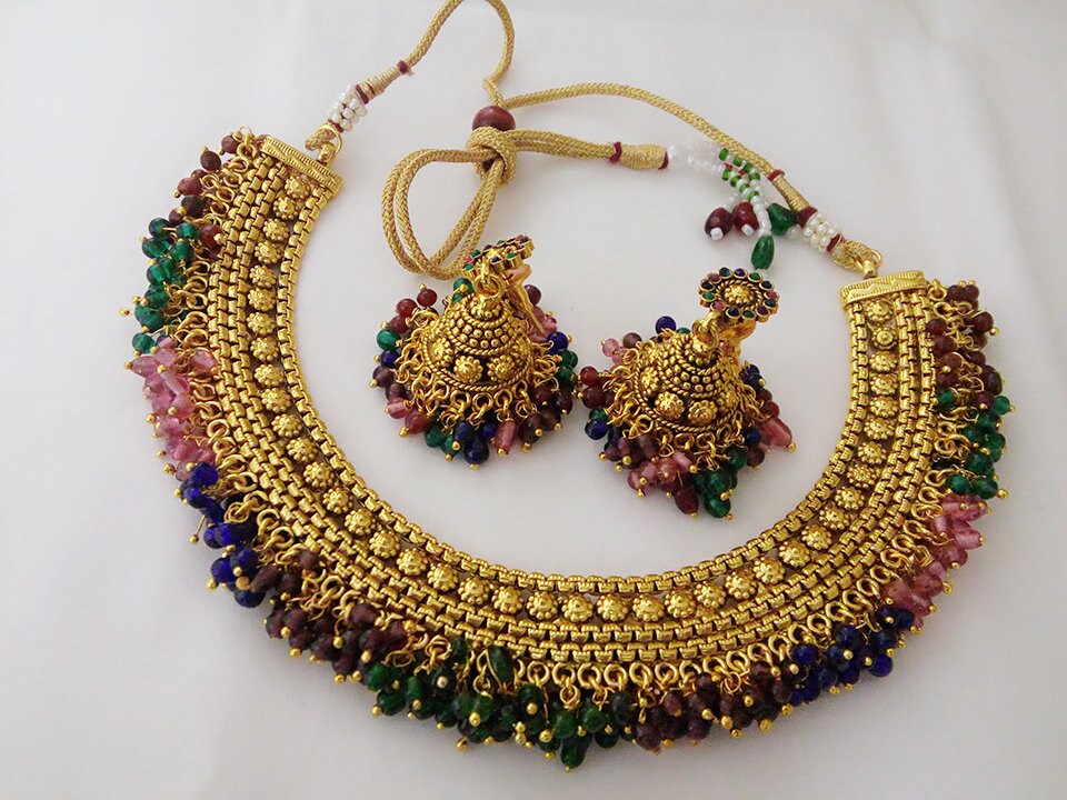 Handmade Indian Jewellery Set Handcrafted Necklace With Etsy UK